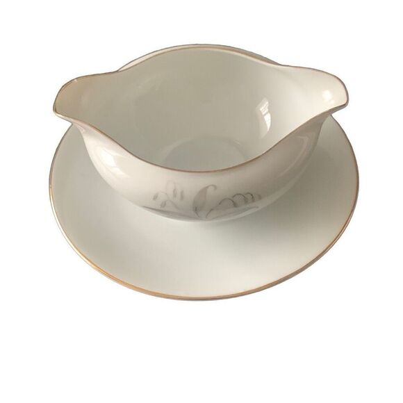 Vintage 1961 Kaysons Japan Fine China Golden Rhapsody Oval Gravy Boat Plate Clas - Picture 11 of 16